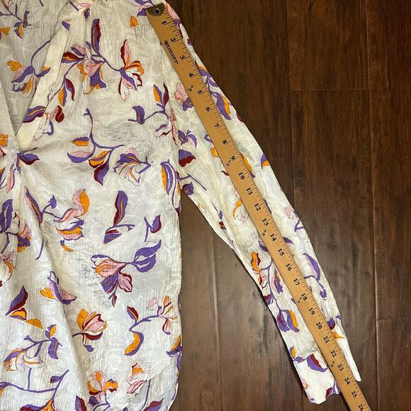 ZADIG & VOLTAIRE Tink Jac Cut Flowers Blouse V-Neck Multicolor - Picture 11 of 11